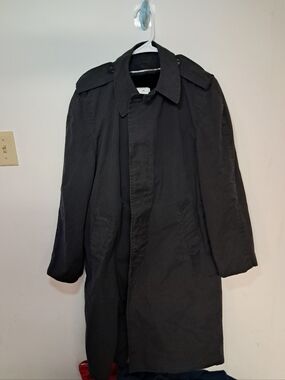 1983 US.Military Navy All Weather Coat Black W/REMOVABLE LINER No Stains EuC